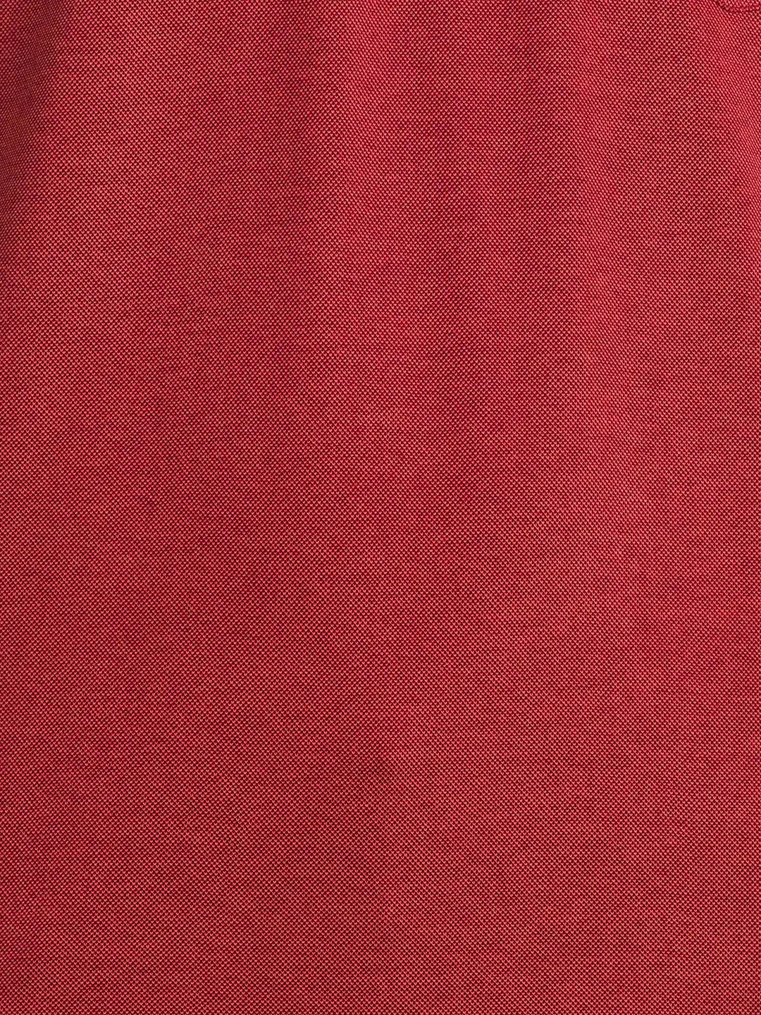 Men Maroon Contemporary Fit Jacquard Cotton T-Shirt