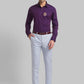 Men Violet Slim Fit Solid Cotton Shirts