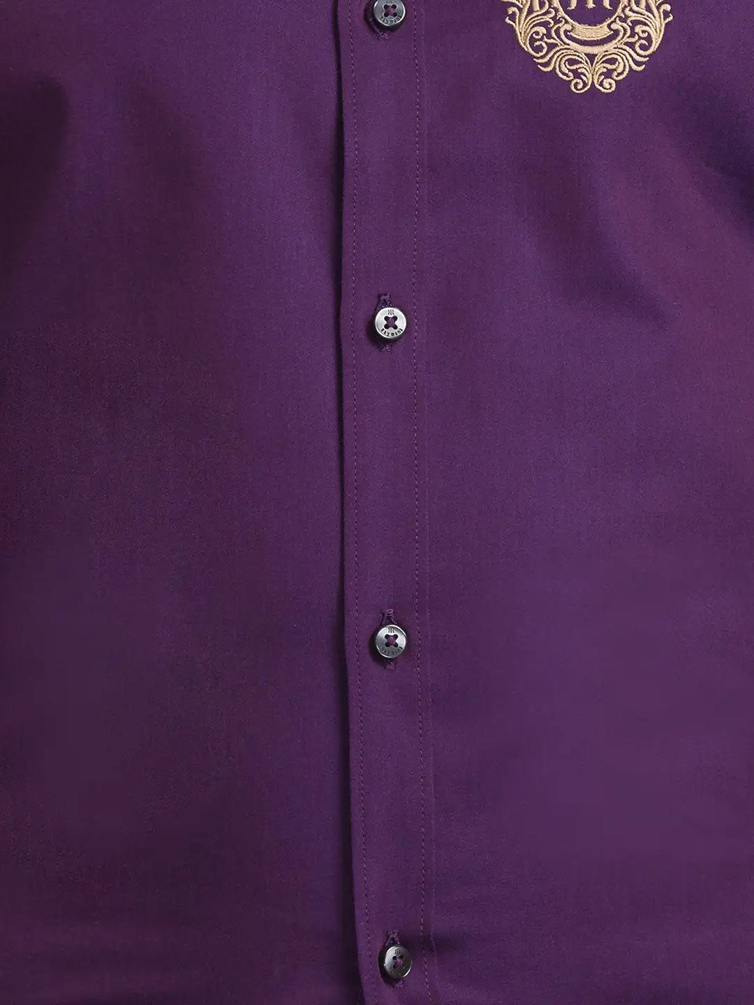Men Violet Slim Fit Solid Cotton Shirts
