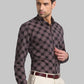Men Maroon Contemporary Fit Print Cotton Shirts