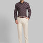 Men Maroon Contemporary Fit Print Cotton Shirts