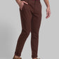 Men Brown Slim Fit Checks Cotton Blend Trouser