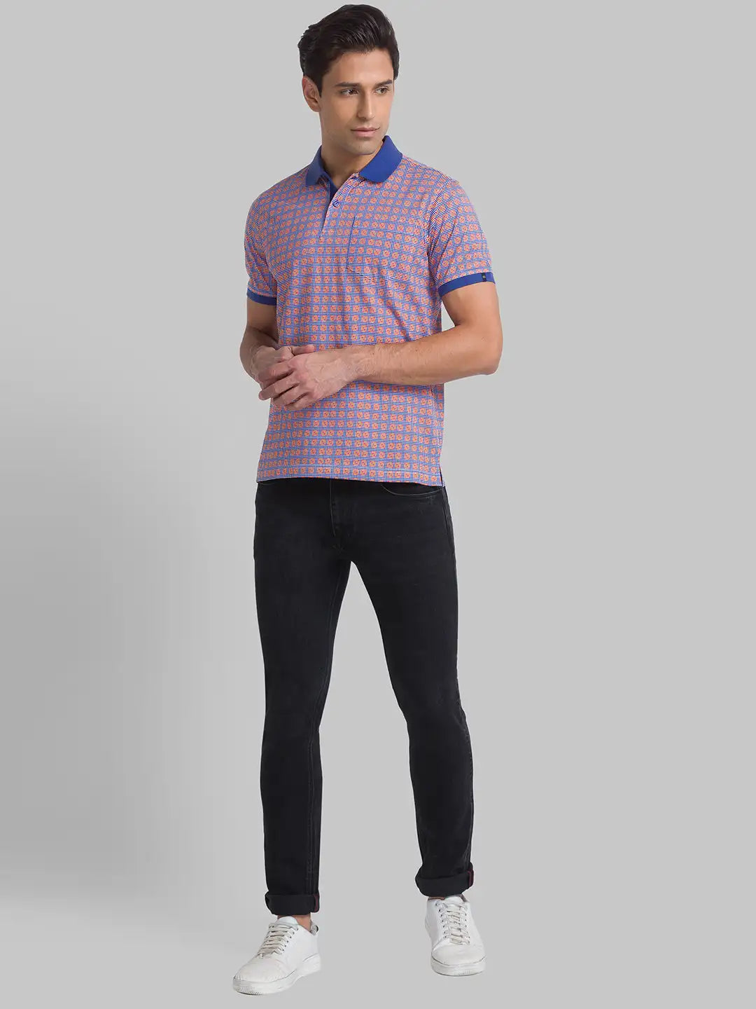 Men Black Slim Fit Solid Cotton Blend Jeans