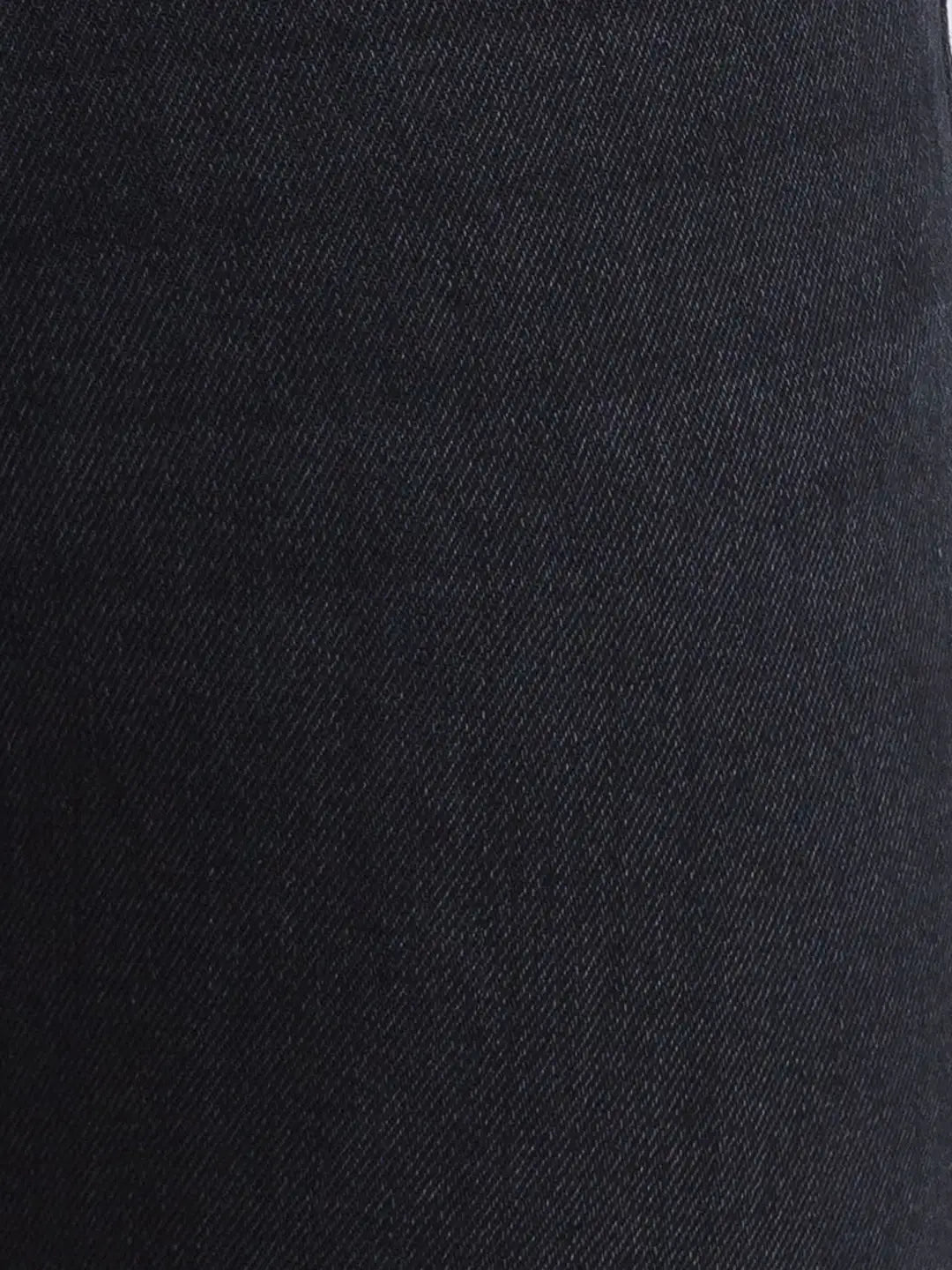 Men Black Slim Fit Solid Cotton Blend Jeans
