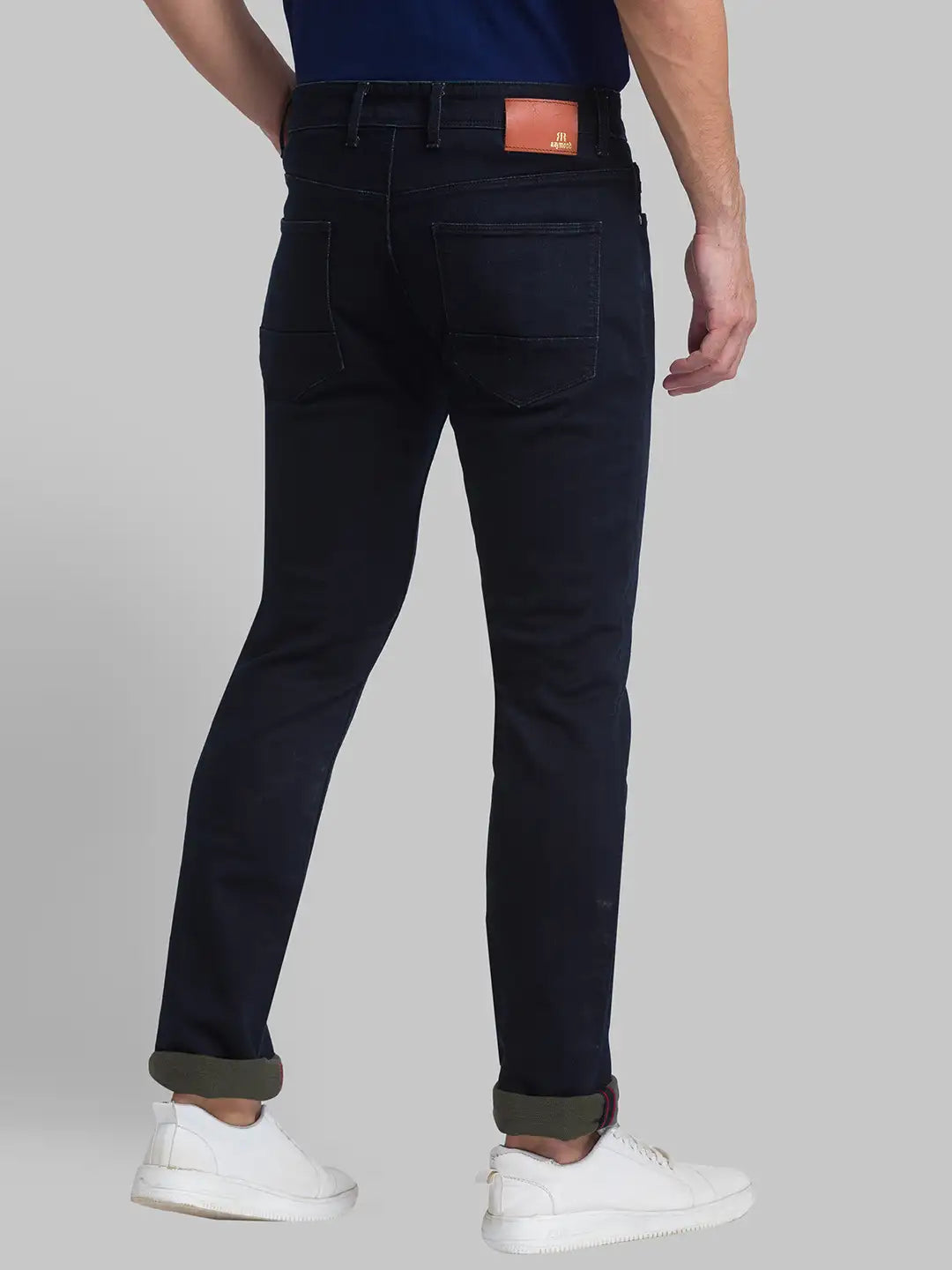 Men Blue Slim Fit Solid Cotton Blend Jeans