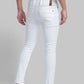 Men White Slim Fit Solid Cotton Blend Jeans