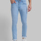 Men Blue Slim Fit Solid Cotton Blend Jeans