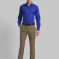 Men Blue Contemporary Fit Structure Cotton Full Sleeve Shirts