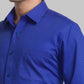 Men Blue Contemporary Fit Structure Cotton Full Sleeve Shirts