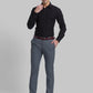 Men Black Contemporary Fit Jacquard Cotton Shirts