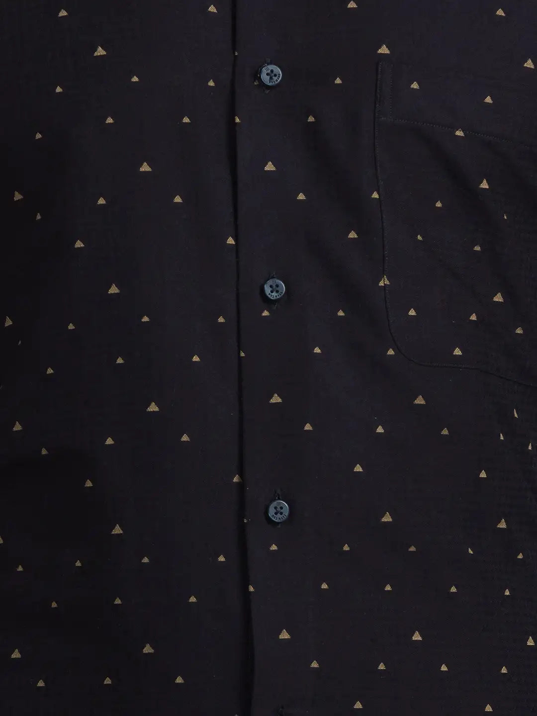 Men Black Contemporary Fit Jacquard Cotton Shirts