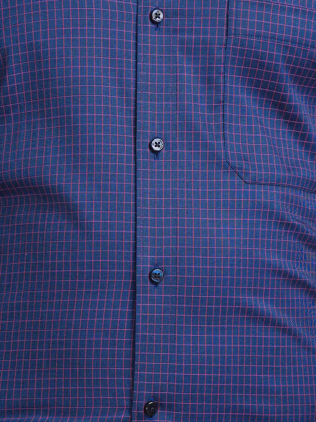 Men Blue Contemporary Fit Checks Cotton Full Sleeve Shirts