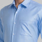 Men Blue Contemporary Fit Structure Cotton Blend Cutaway Collar Shirts