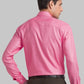 Men Red Contemporary Fit Structure Cotton Blend Cutaway Collar Shirts