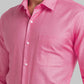 Men Red Contemporary Fit Structure Cotton Blend Cutaway Collar Shirts