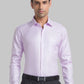 Men Red Contemporary Fit Structure Cotton Blend Cutaway Collar Shirts