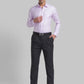 Men Red Contemporary Fit Structure Cotton Blend Cutaway Collar Shirts