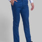 Men Blue Slim Fit Checks Polyester Blend Trouser