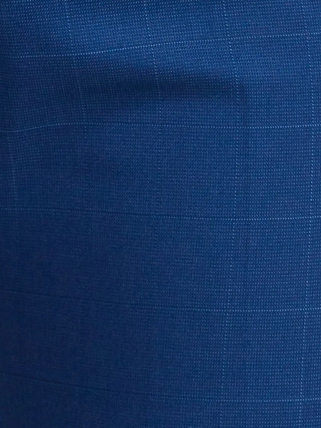 Men Blue Slim Fit Checks Polyester Blend Trouser