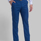 Men Blue Contemporary Fit Checks Polyester Blend Trouser