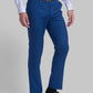 Men Blue Contemporary Fit Checks Polyester Blend Trouser
