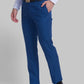 Men Blue Contemporary Fit Checks Polyester Blend Trouser