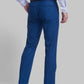 Men Blue Contemporary Fit Checks Polyester Blend Trouser
