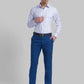 Men Blue Contemporary Fit Checks Polyester Blend Trouser