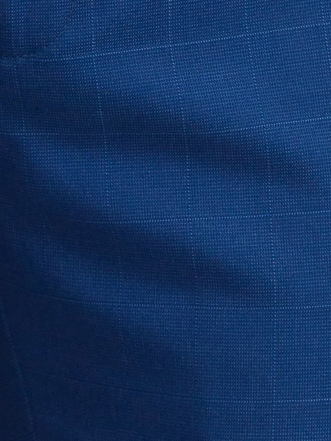 Men Blue Contemporary Fit Checks Polyester Blend Trouser