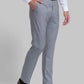 Men Grey Contemporary Fit Checks Polyester Blend Trouser