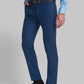 Men Blue Contemporary Fit Checks Polyester Blend Trouser