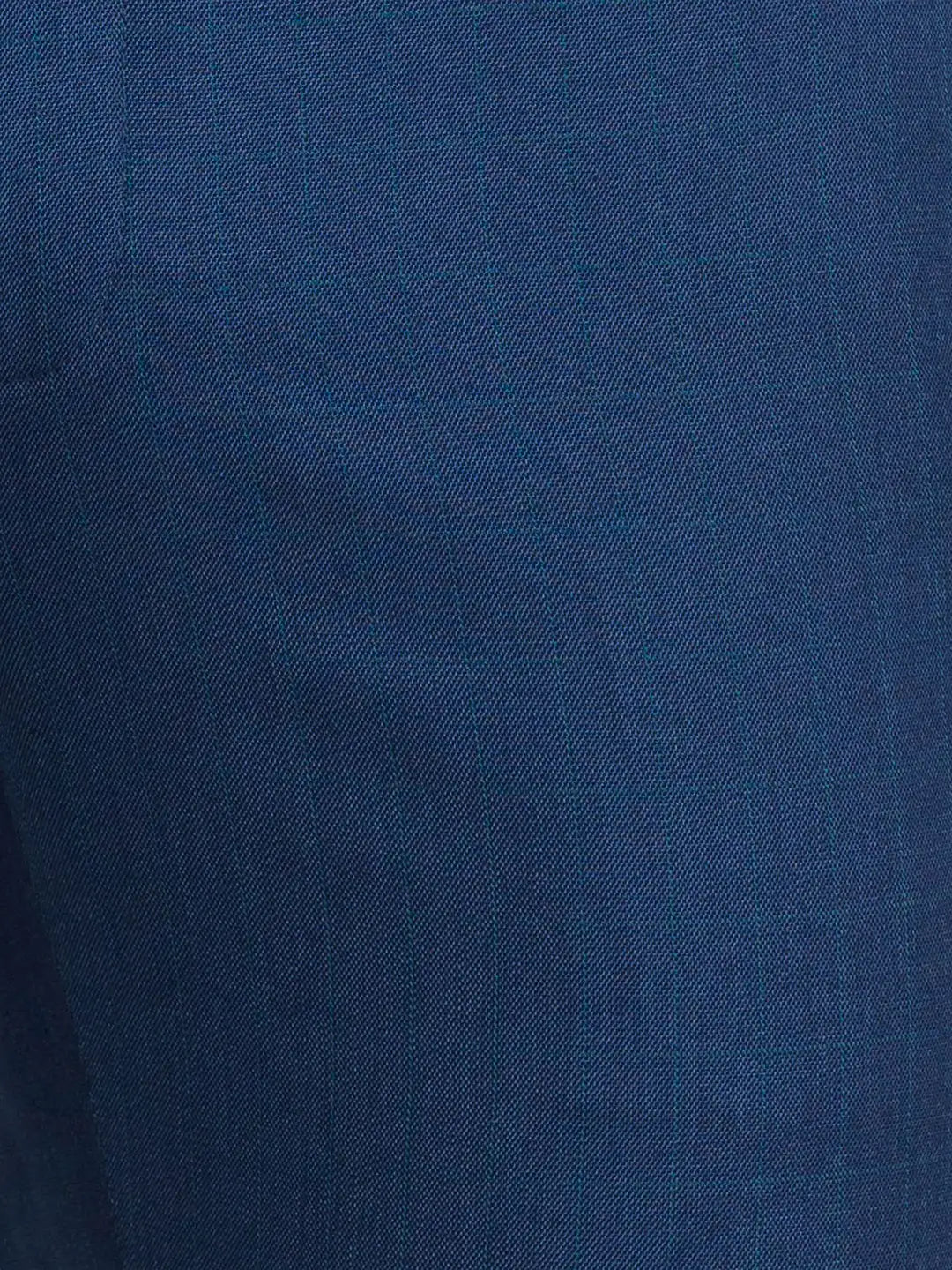 Men Blue Contemporary Fit Checks Polyester Blend Trouser