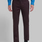 Men Brown Contemporary Fit Solid Terry Rayon Blend Trouser