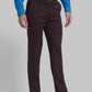 Men Brown Contemporary Fit Solid Terry Rayon Blend Trouser