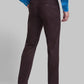 Men Brown Contemporary Fit Solid Terry Rayon Blend Trouser