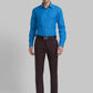 Men Brown Contemporary Fit Solid Terry Rayon Blend Trouser