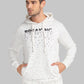 Men White Regular Fit Print Cotton Polyester Blend Sweatshirts
