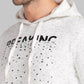 Men White Regular Fit Print Cotton Polyester Blend Sweatshirts