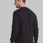 Men Black Regular Fit Print Cotton Polyester Blend Sweatshirts