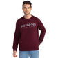 Men Maroon Regular Fit Print Cotton Polyester Blend Sweatshirts
