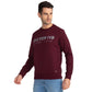 Men Maroon Regular Fit Print Cotton Polyester Blend Sweatshirts