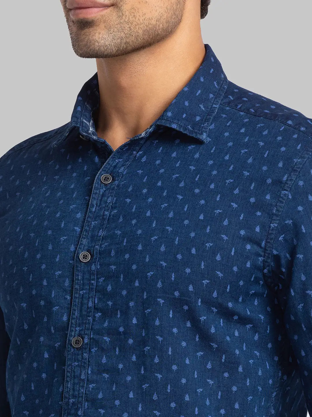 Parx Men Blue Double Cloth Slim Fit Cotton Shirt – MyRaymond