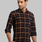 Men Blue Slim Fit Checks Cotton Full Sleeve Shirts