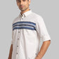 Parx Men Blue Engineered Slim Fit Cotton Shirt