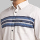 Parx Men Blue Engineered Slim Fit Cotton Shirt