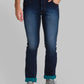 Men Blue Slim Tapered Fit Plain Polyester Blend Jeans