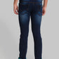 Men Blue Slim Tapered Fit Plain Polyester Blend Jeans