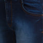 Men Blue Slim Tapered Fit Plain Polyester Blend Jeans