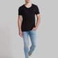 Men Blue Skinny Cropped Fit Plain Polyester Blend Jeans