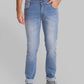 Men Blue Slim Tapered Fit Plain Cotton Blend Jeans